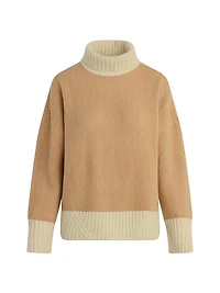 Andi Colorblocked Wool-Blend Turtleneck Sweater