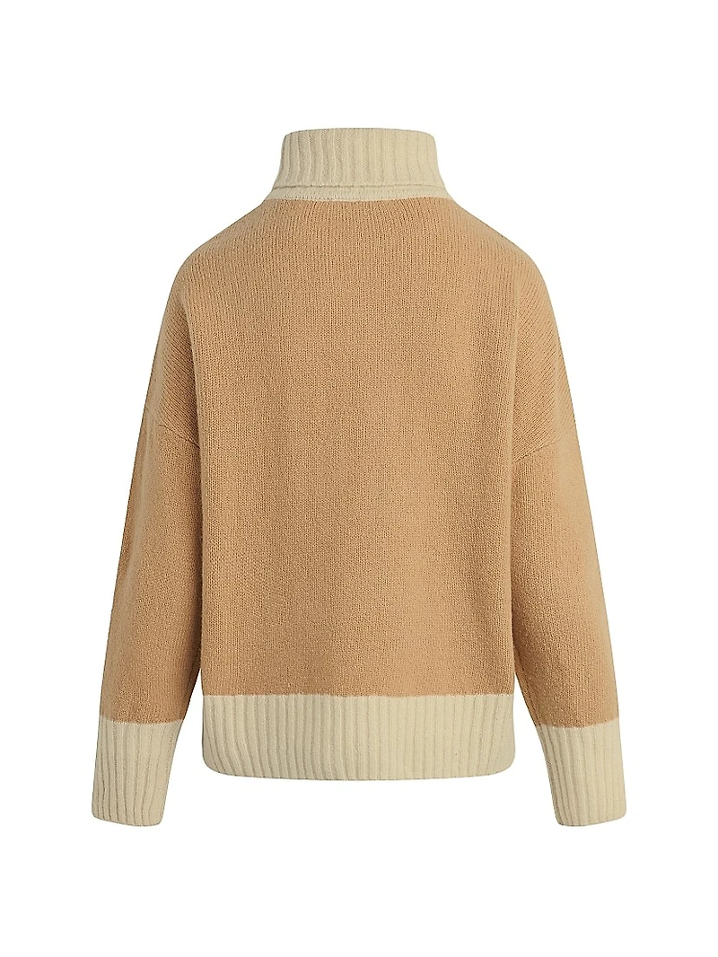 Andi Colorblocked Wool-Blend Turtleneck Sweater