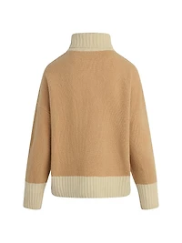 Andi Colorblocked Wool-Blend Turtleneck Sweater