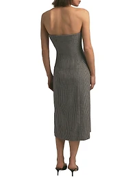 Phoebe Houndstooth Strapless Midi-Dress