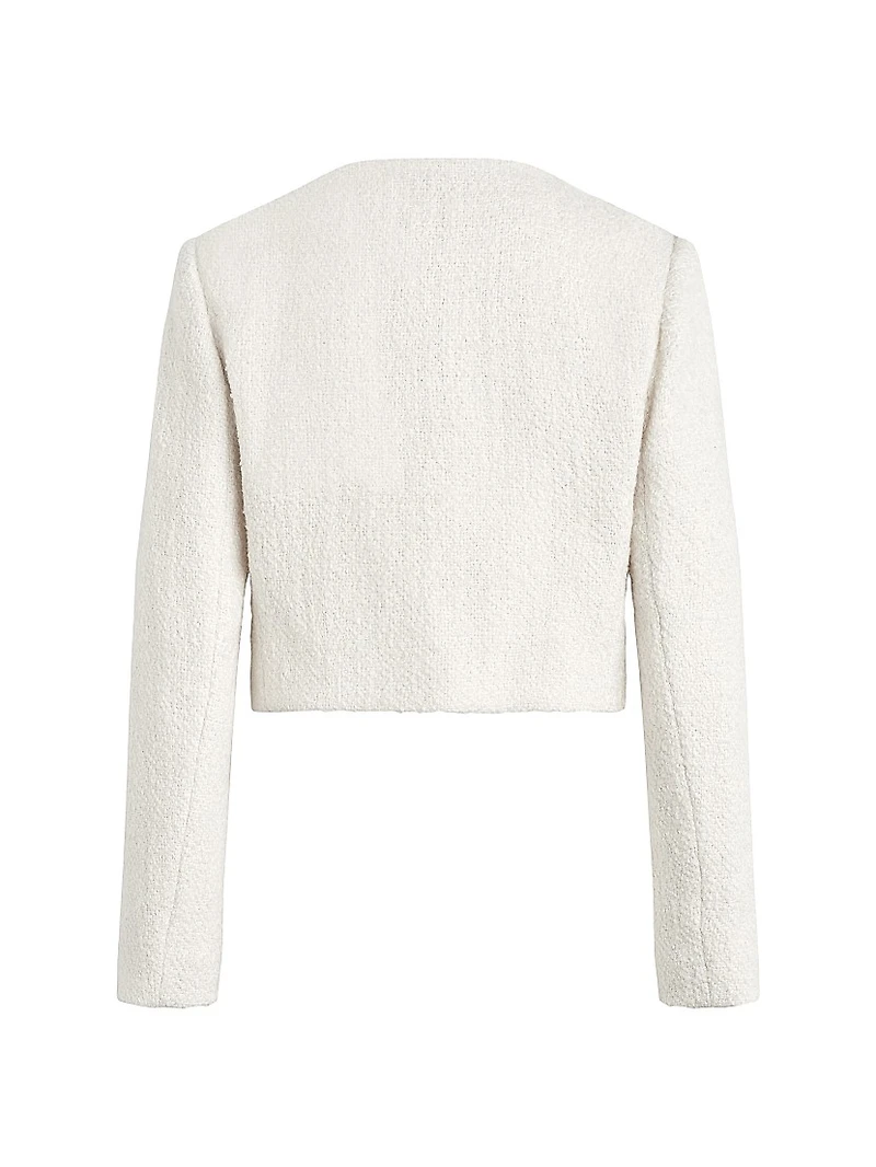 Emily Boucle Cropped Button-Front Jacket
