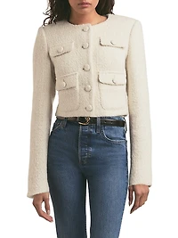 Emily Boucle Cropped Button-Front Jacket