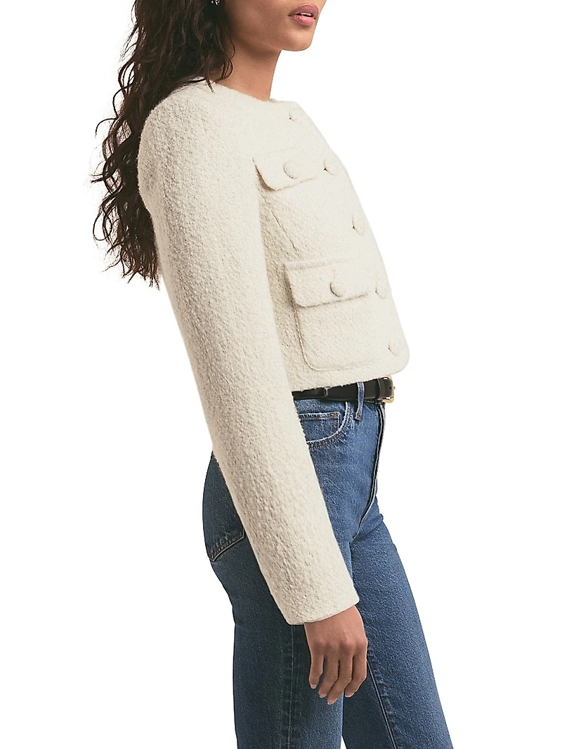 Emily Boucle Cropped Button-Front Jacket
