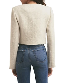 Emily Boucle Cropped Button-Front Jacket