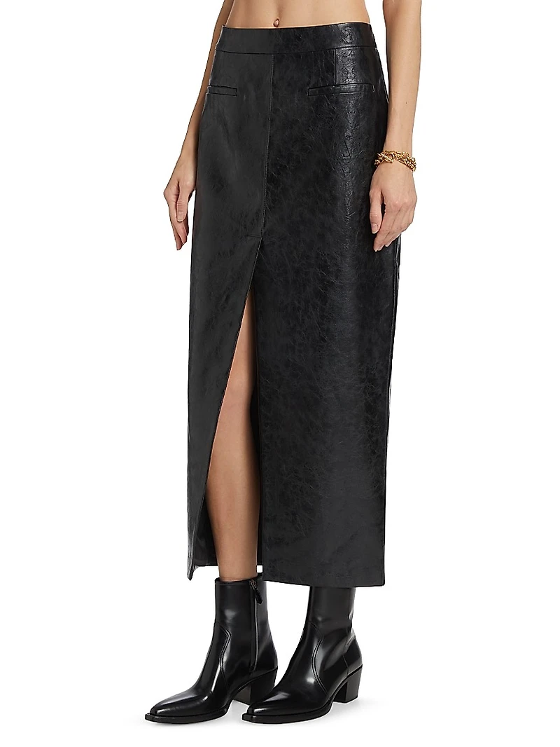Yvette Faux-Leather Maxi Skirt