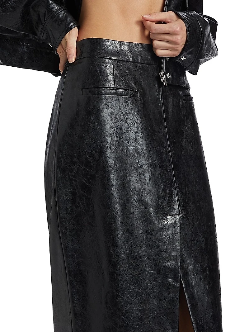 Yvette Faux-Leather Maxi Skirt