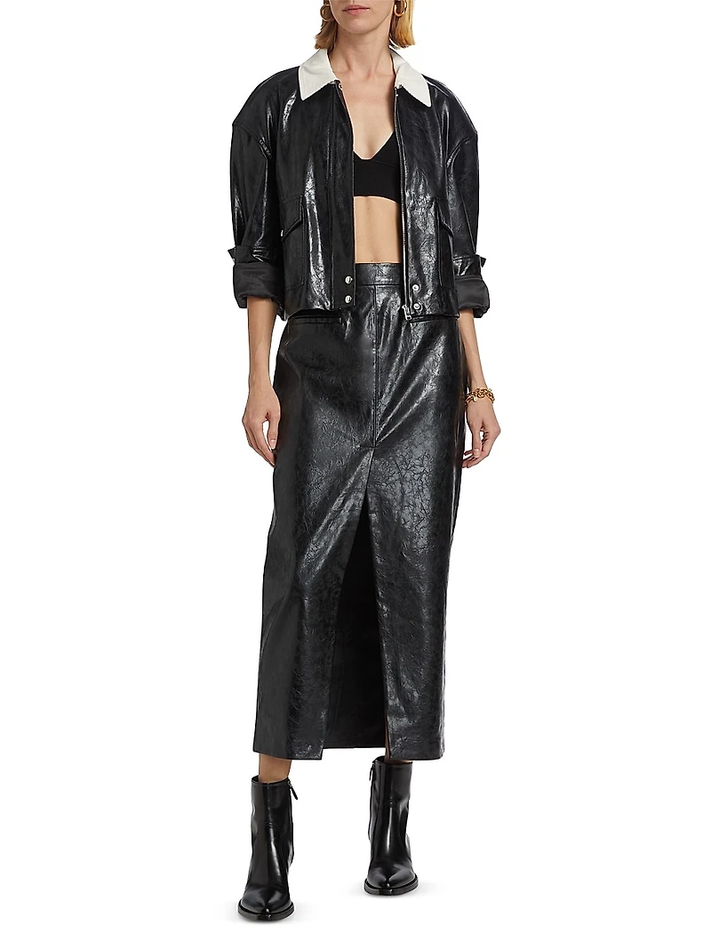 Yvette Faux-Leather Maxi Skirt