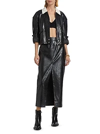 Yvette Faux-Leather Maxi Skirt