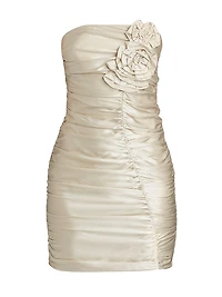 Tenley Floral-Appliquéd Silk Minidress