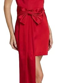 Venice Bow-Detailed Strapless Minidress