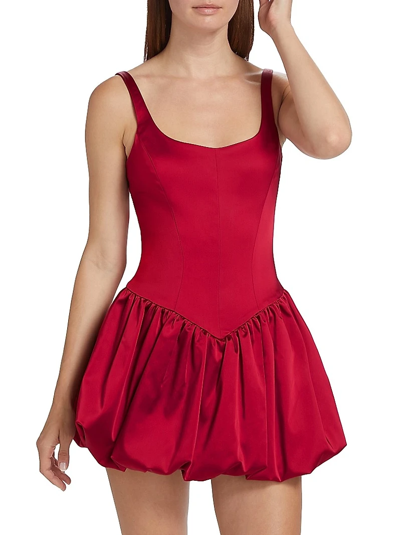 Bettina Bubble-Hem Skort Romper
