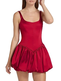 Bettina Bubble-Hem Skort Romper