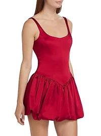 Bettina Bubble-Hem Skort Romper