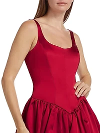 Bettina Bubble-Hem Skort Romper