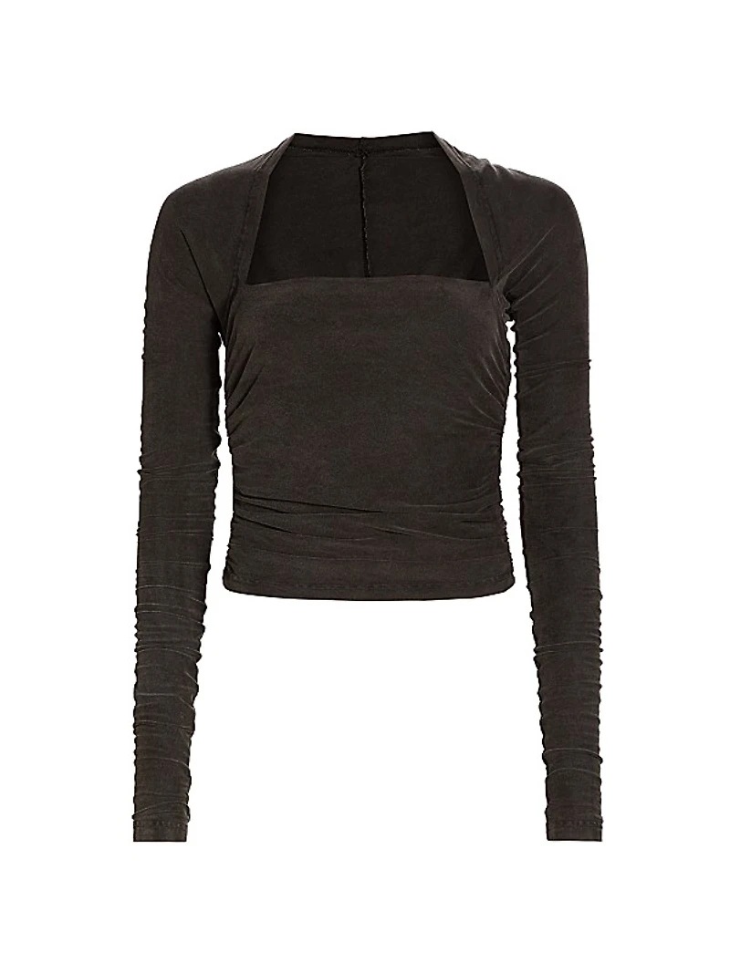 Ruched Long-Sleeve Top