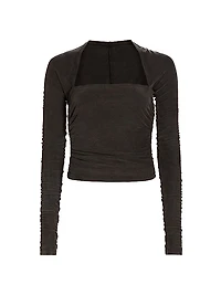 Ruched Long-Sleeve Top