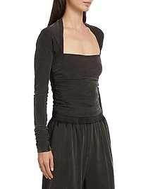 Ruched Long-Sleeve Top