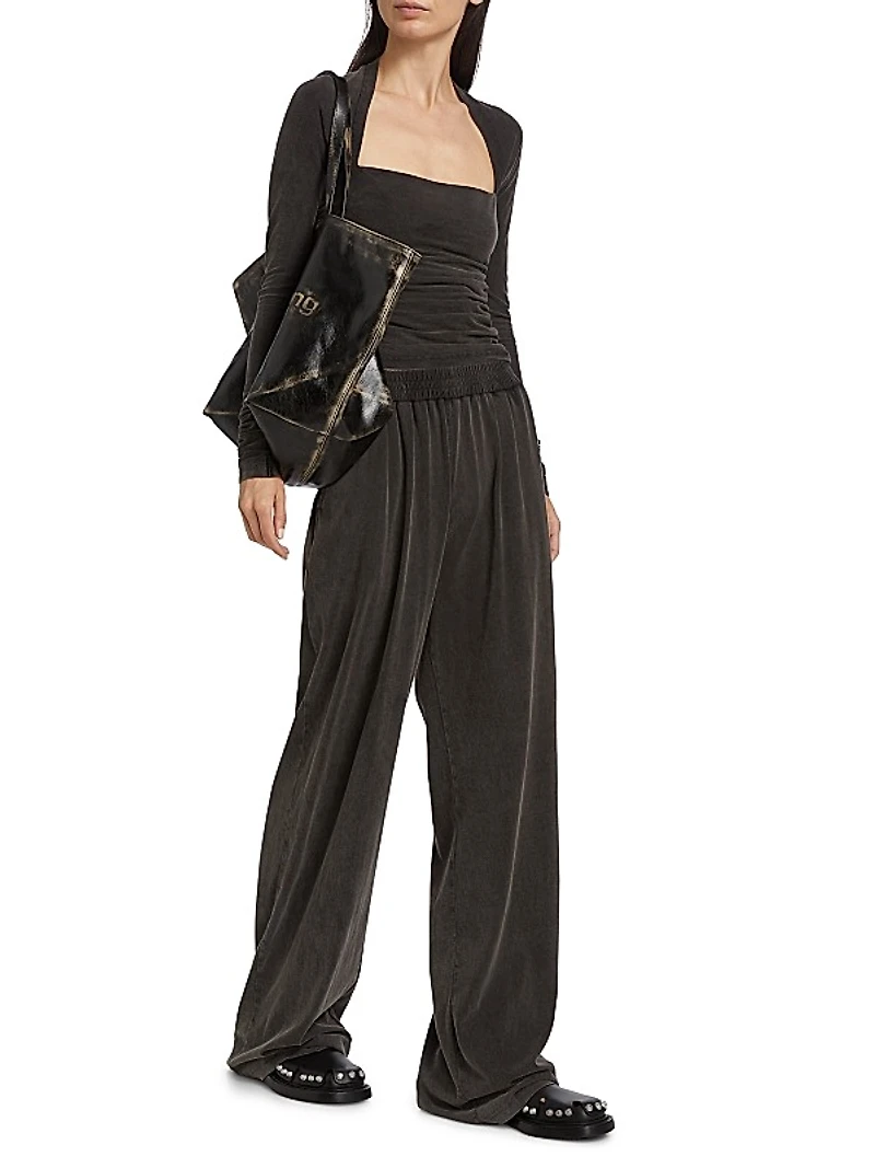 Ruched Long-Sleeve Top