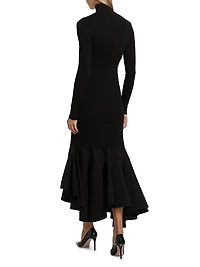 Turtleneck Long-Sleeve Maxi Dress