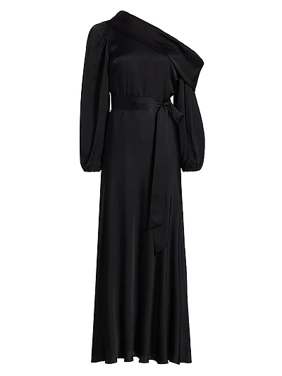 Georgiabeth Asymmetrical Satin Dress
