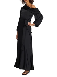 Georgiabeth Asymmetrical Satin Dress