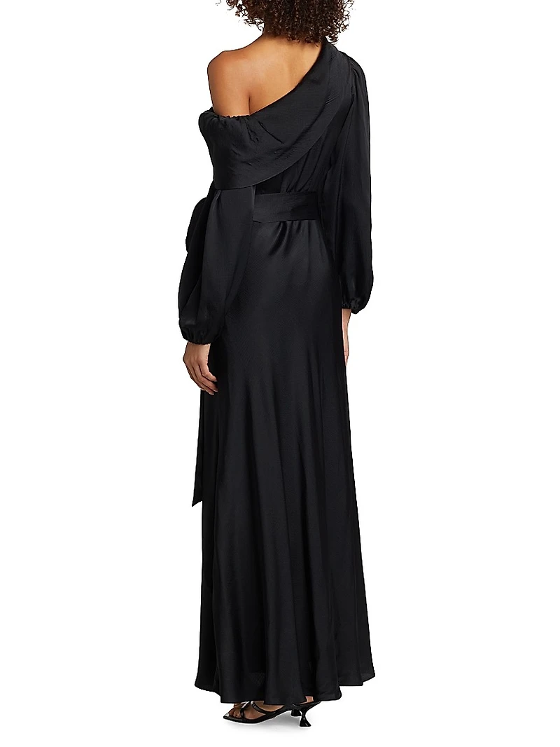 Georgiabeth Asymmetrical Satin Dress