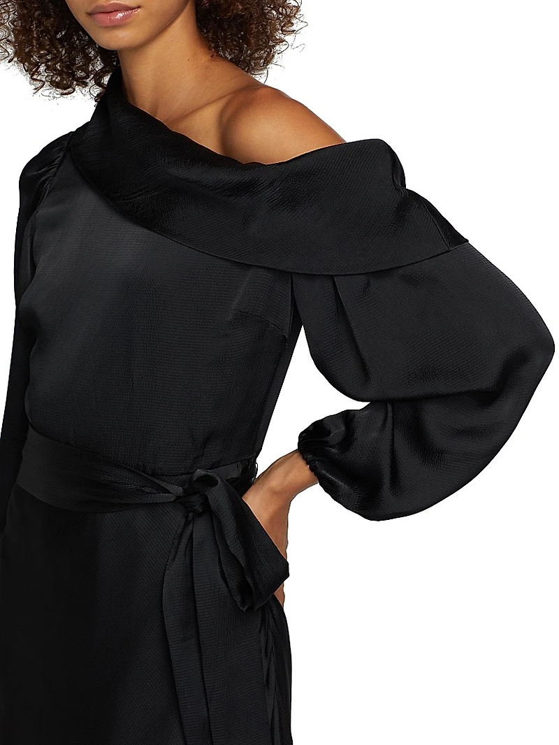 Georgiabeth Asymmetrical Satin Dress