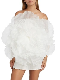 Fleur Pleated Puff Minidress