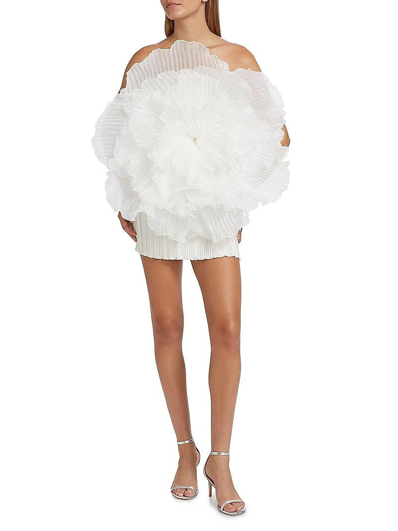 Fleur Pleated Puff Minidress