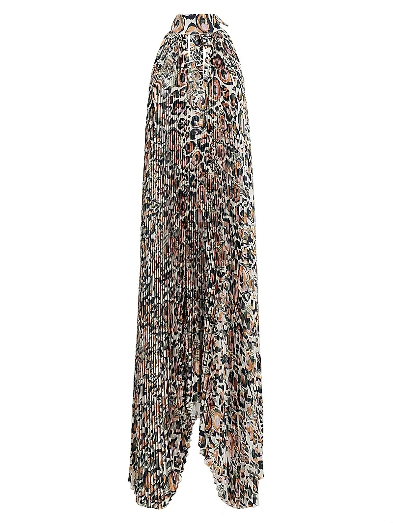Leopard Halterneck Sleeveless Gown