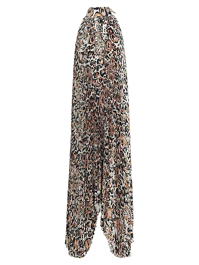 Leopard Halterneck Sleeveless Gown