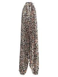 Leopard Halterneck Sleeveless Gown