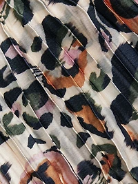 Leopard Pleated V-Neck Gown