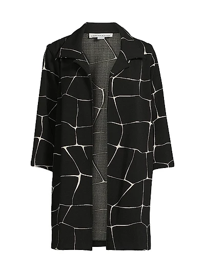 Graphic-Knit Open Jacket