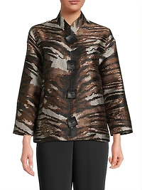 Tigress Jacquard Button-Up Jacket