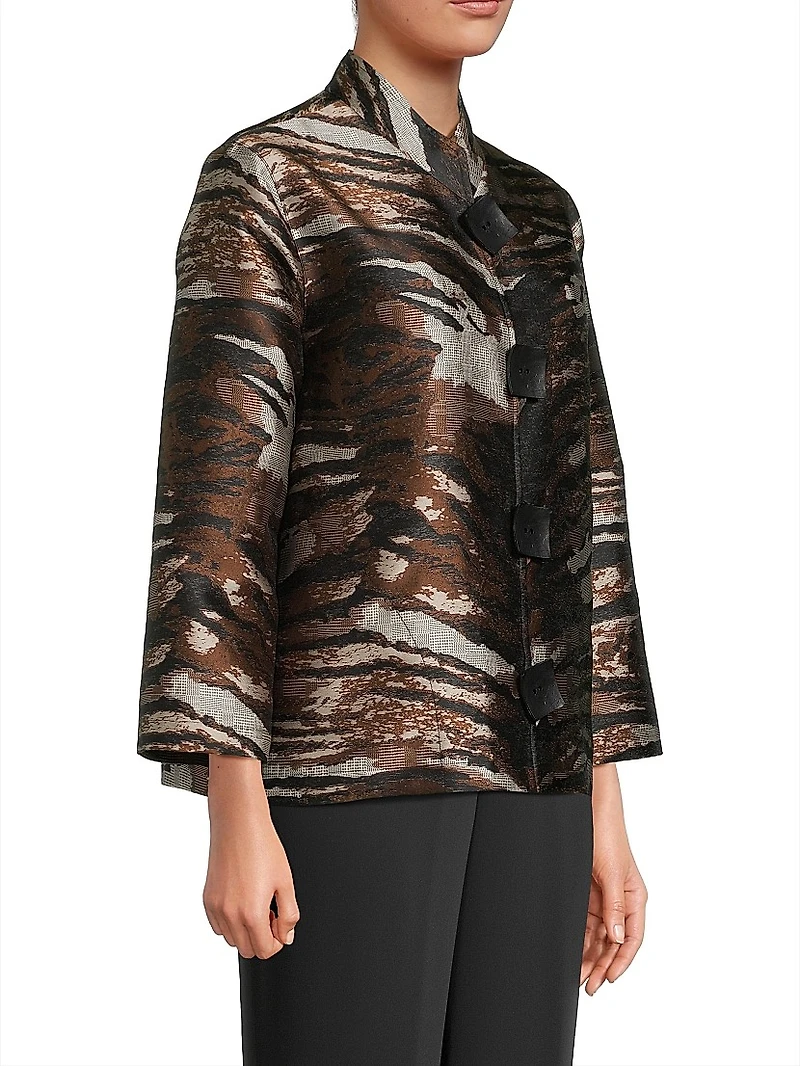 Tigress Jacquard Button-Up Jacket