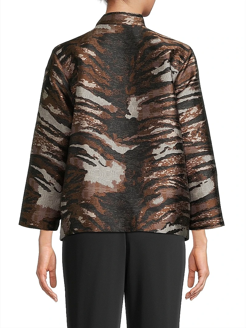 Tigress Jacquard Button-Up Jacket