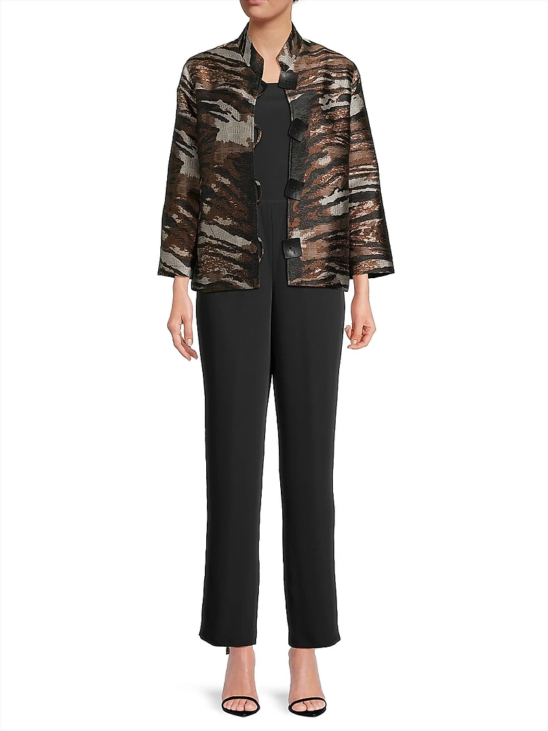 Tigress Jacquard Button-Up Jacket