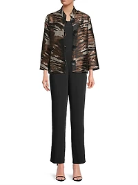 Tigress Jacquard Button-Up Jacket