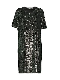 Sequined Caftan Midi-Dress