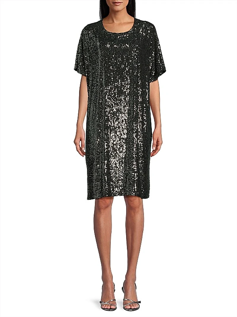 Sequined Caftan Midi-Dress