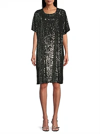 Sequined Caftan Midi-Dress