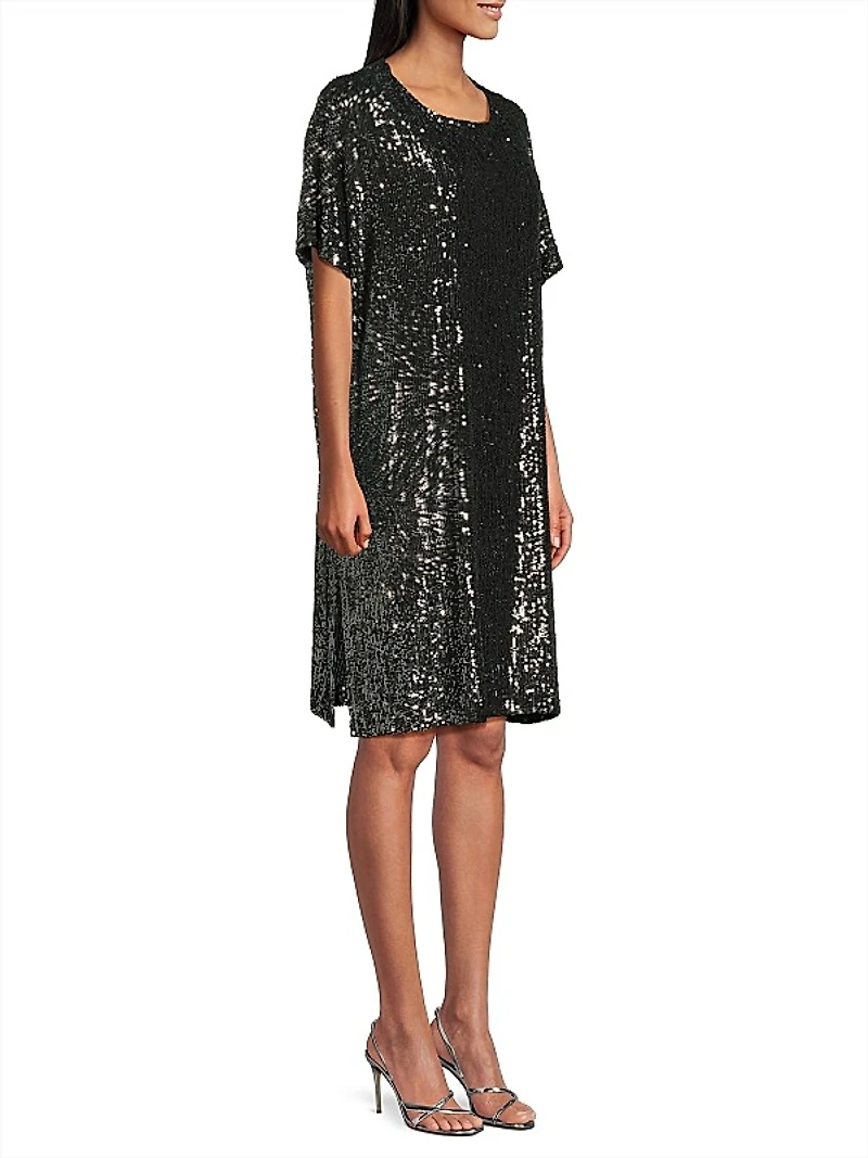 Sequined Caftan Midi-Dress