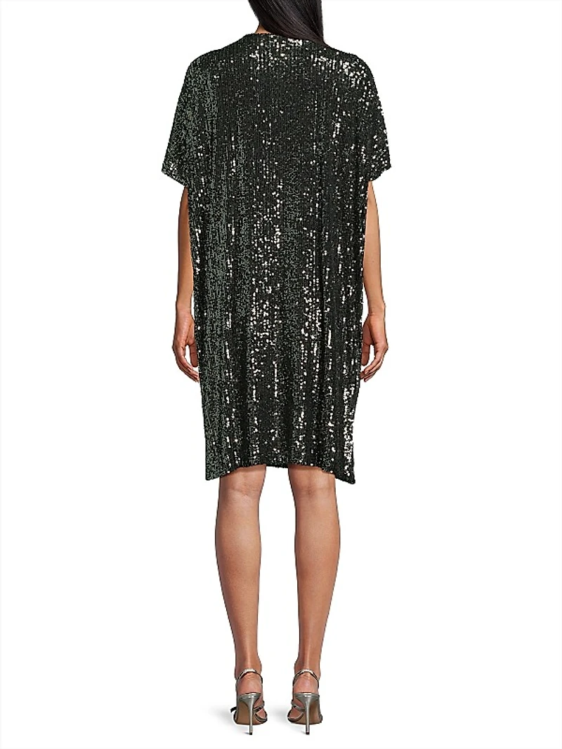 Sequined Caftan Midi-Dress