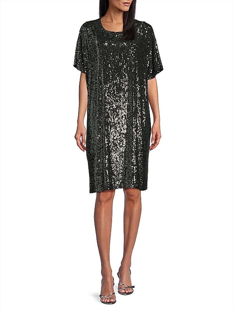 Sequined Caftan Midi-Dress