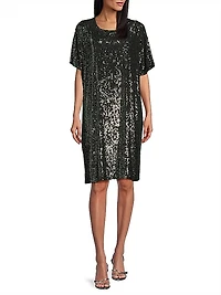 Sequined Caftan Midi-Dress