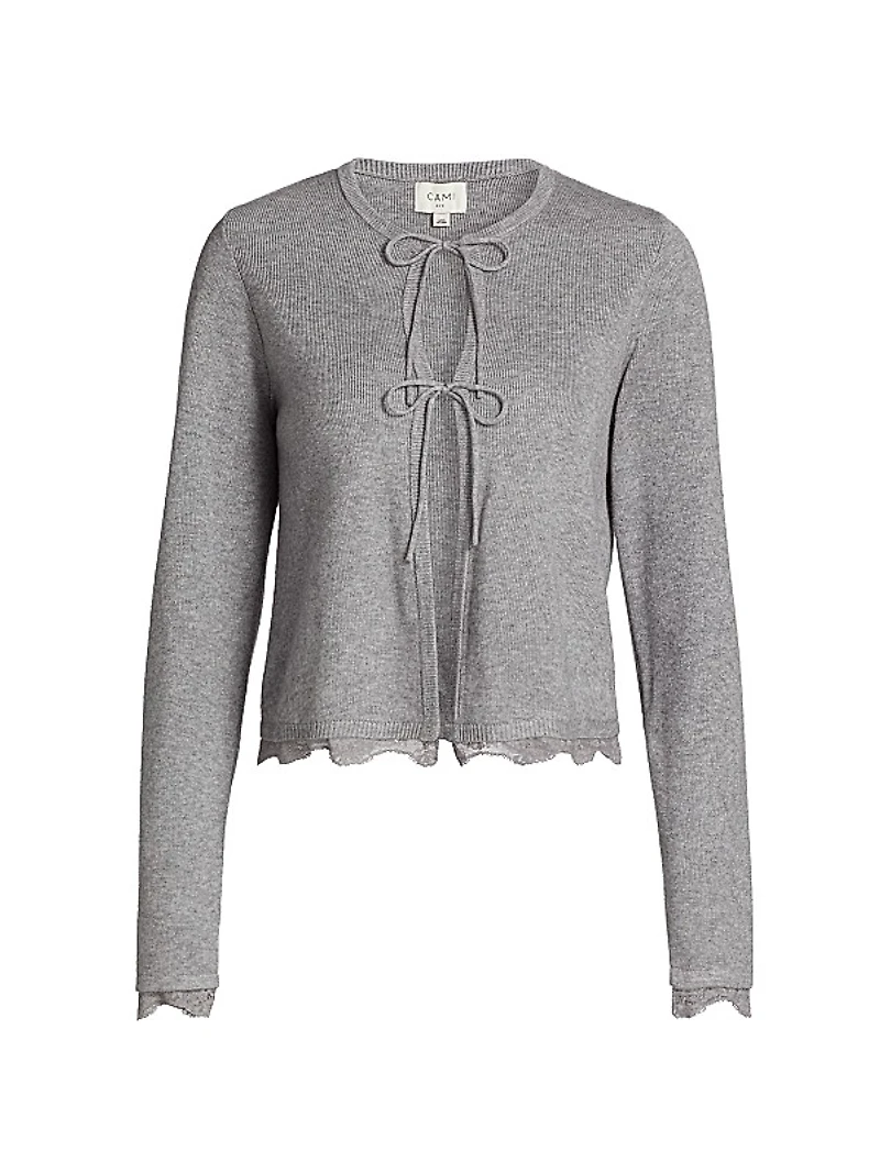 Elaine Wool-Blend Tie Cardigan