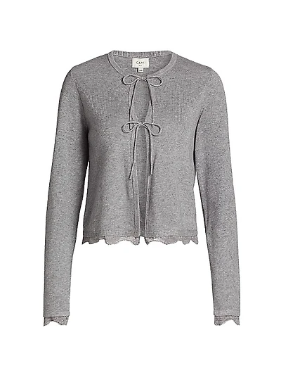Elaine Wool-Blend Tie Cardigan