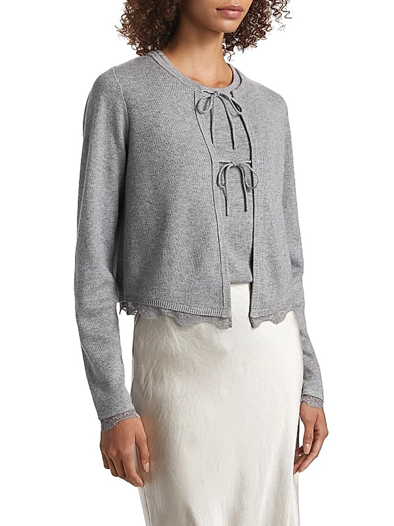 Elaine Wool-Blend Tie Cardigan