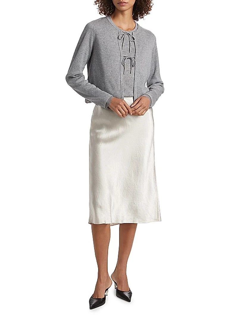 Elaine Wool-Blend Tie Cardigan